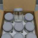 Overnight Oats Containers with Lids, 16oz Wide Mouth Mason Jars with Lids, 9 Pack Glass Jars with Airtight lid for Chia Pudding Yogurt Salad, Meal Prer Oatmeal Jars, Gray