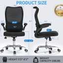 TRALT Ergonomic Office Chair - Desk Chair with Wave High Back Adjustable Lumbar Support Computer Chair - Gaming Chairs Mesh Backrest and PU Leather Seat for Home Reading Chairs to Adults(Black)