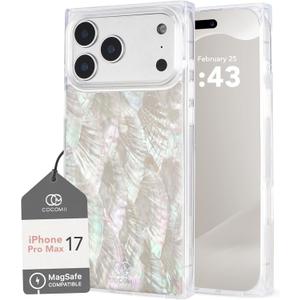 Cocomii - Rectangle Case Compatible with iPhone 17 Pro Max - Compatible with MagSafe, Real Mother of Pearl Shell, Opalescent Seashell for iPhone 17 Pro Max 6.9 inch, Iridescent