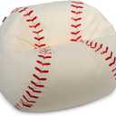 Big Joe Sports Ball Bean Bag Chair for Kids, Baseball Plush, Ultra-Soft Lightweight Polyester Blend, 2.5 Foot Refillable (Single)
