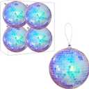 4Pcs Christmas Balls Ornaments for Xmas Tree - Shatterproof Christmas Ball Xmas Tree Decorations Hanging Ball Colorful White PET 4in x 4 Pack