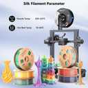 Comgrow Silk Shiny Rainbow Multi-Color 3D Printer Filament, Comgrow 3D Printing Materials Silk PLA 1.75mm, 3D Printing Filament +/-0.02mm, 250g X 4 Spool