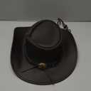 SideWinder Australian Leather Cowboy Hat Bush Aussie Style Summer Western Outback Black and Brown