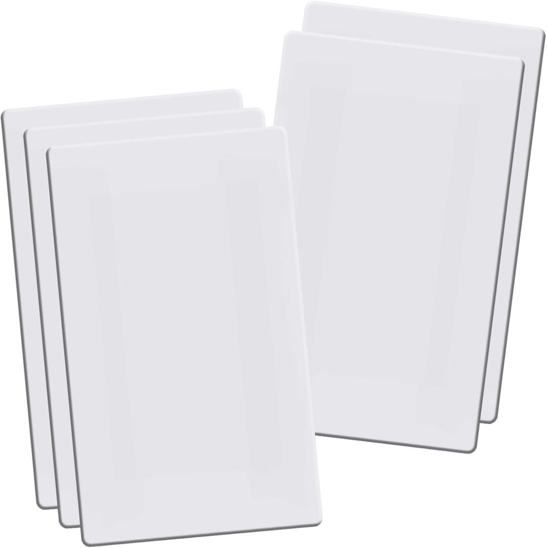Screwless Blank Wall Plates, 1-Gang Child Safe No Device Outlet and Switch Covers, Standard Size 2.92" x 4.68" Hidden Screw Faceplate, Unbreakable Thermoplastic (5 Pack, Gloss White)