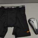 Shock Doctor Compression Shorts with Protective Bio-Flex Cup, Moisture Wicking Vented Protection - Adult (Medium, Black)