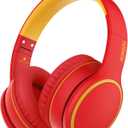 B10 Wireless Bluetooth Over-Ear Headphones, Lightweight Folding Stereo Bass Headset with Mic, 50H Playtime, Volume Control, Bluetooth 5.3 Headphones for iPad/Travel/Tablet/PC (Red)