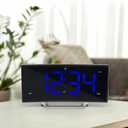 La Crosse Technology Curved Blue LED Atomic Dual Alarm Clock, 1.8 Inch (617-249)