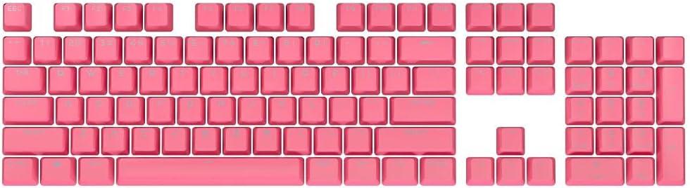 Corsair PBT Double-Shot PRO Keycap Mod Kit  Double-Shot PBT Keycaps  Rogue Pink  Standard Bottom Row  Textured Surface  1.5mm-Thick Walls  O-Ring Dampeners