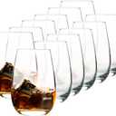 UMEIED Stemless Wine Glasses Set of 10, 14Oz Clear Red White Wine Glass for Home Party Wedding Anniversary