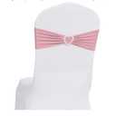 Howhic Pack of 60 Spandex Chair Sashes Bows Stretch Chair Cover Band with Buckle Slider Universal Elastic Chair Ties for Wedding Banquet Party Event Decoration (Pink)