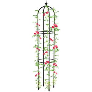 Garden Obelisk Trellis for Climbing Plants 4 Feet Tall Plant Support Cage, Tower Obelisk Plant Support Indoor Potted Plant, Plant Trellis for Climbing Vines, Tomato, Flower, Vegetable, Rose (1 Pack) Garden Obelisk Trellis for Climbing Plants 4 Feet Tall Plant Support Cage, Tower Obelisk Plant Support Indoor Potted Plant, Plant Trellis for Climbing Vines, Tomato, Flower, Vegetable, Rose (1 Pack)