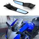 Motorcycle Adjustable Wind Wing Side Mirrors Compatible with YAMAHA YZF R1 (2020-2024) Motorcycle Accessories Rotating Rearview Mirrors Winglet Mirrors