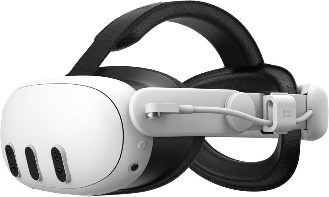 KIWI design Comfort Battery Head Strap Compatible with Meta Quest 3/Quest 3S,Single Point Charging