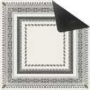Vintage Black and White Mahjong Mat for Table 31.5 X 31.5 in, Gifts for Mahjong Players, Traditional Oriental Chinoiserie Chinese Anti-Slip Table Cover Tablecloth for Poker Board Card Tile Game