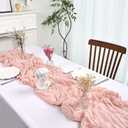 12 Pack Blush Pink Cheesecloth Table Runner 35x120 Inch Gauze Rustic Boho Table Runner 10FT Cheese Cloth for Spring Wedding Decor Birthday Party Bridal Baby Shower Table Decoration