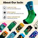 Talk Birdie to Me Novelty Funny Breathable Printed Cotton Socks, Unisex Cozy Knitted Crew Socks, Gifts for Golf Lover, Teens Men Dad Grandpa Outdoorsman Friend Bestie Coworker Boss Manager