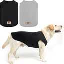 KOOLTAIL Boy Dog Clothes for Large Dogs, 2 Pack Cotton Summer Dog UV & Insect Protection T Shirts for Outdoor Hiking Camping, Anti-Hair Loss & Lightweight Pet Vest Tank Tops Apparel, Black & Grey, 3XL