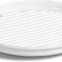 ONEMORE Bacon Rack Ceramic Bacon Cooker Oven Bacon Maker Microwave Meat Rack for Cooking Crisp Bacon - 10 inch Bacon Plate, White