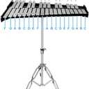 ENNBOM 32 Notes Glockenspiel Kit Xylophone Bell Percussion Instrument Set with Adjustable Stand Mallets and Carrying Bag