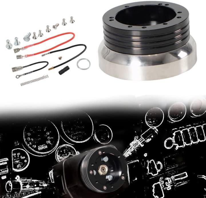 5 & 6 Hole Billet Steering Wheel Hub Adapter Black