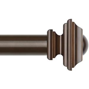 KAMANINA Bronze Curtain Rods for Windows 72 to 144 Inch(6-12ft), Heavy Duty Long 1 Inch Curtain Rod 32 to 144 Inches, Decorative Single Drapery Rods, Square End