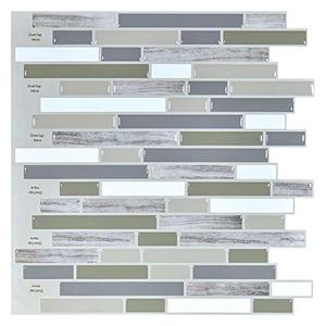 Art3d Peel and Stick Wall Tile for Kitchen/Bathroom Backsplash, 12"x12" (Multi) 2 pcs Art3d Peel and Stick Wall Tile for Kitchen/Bathroom Backsplash, 12"x12" (Multi) 2 pcs