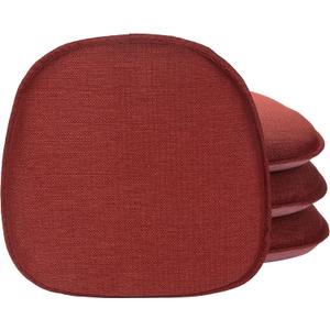 Klear Vu Gripper Non-Slip Mid Century Modern Shell Chair Cushion, Assembled in USA, Extra Thick Fill, Omega Upholstery Fabric, Set of 4 for Dining Room and Kitchen, 4 Count (Pack of 1), Flame