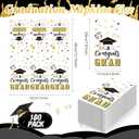 3 x Supervitae 100pcs 2026 Graduation Paper Napkins Congrats Grad Disposable Cocktail Napkins for High School University College Graduation Party Lunch Dinner Decoration Supplies (Black,Gold,White)