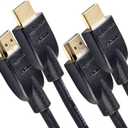 Amazon Basics HDMI 2.0 Cable, 2-Pack, 6ft, 4K@60Hz, High-Speed 18Gbps, 2160p, 48 bit, Compatible with TV/PS5/Xbox/Roku/Blu-ray, Ethernet, Black