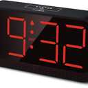 Battery Operated Digital Clock: Cordless Small Alarm Clock for Bedroom Travel - Large Numbers 4 Dimmers for All Ages Red Digits