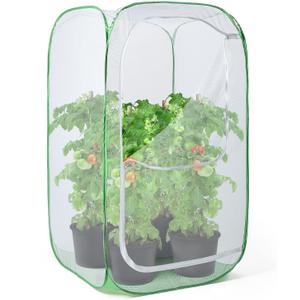 36" Outdoor Mesh Plant Enclosure, Plant Cover for Pests, Bird and Pest Protection Guard for Fruit, Vegetables, Flowers and Herbs Pop-Up Cage 24 x 24 x 36 Inches
