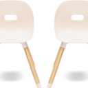 Lalo The Play Chair, Wooden and Non-Toxic Plastic Kids and Toddler Chair - Sturdy Bucket Seat and Easy to Clean Kids Chair with up to 200 lb. Weight Capacity, Set of 2 - Grapefruit