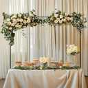 Afahok Over The Table Rod Stand with ClampsAdjustable Height Metal Balloon Arch StandBlack Table Arch for Wedding Anniversary, Birthday Party Christmas Decoration