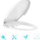 Non-Electric Round Bidet Toilet Seat with Dual Self-Cleaning Nozzles, Adjustable Spray Pressure and Position, Slow-Close Lid, Easy Installation, Ideal for Personal Hygiene and Comfort, White