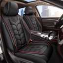 Seat Covers Fit for Chevrolet Chevy Colorado 2015-2024 2025 2026 Full Set Car Seat Cover Faux Leather Seat Cushion Waterproof Auto Protectors(Black & Red Line)-2 Rows 5 Seats