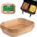 SIUDANGKA Air Fryer Liners Disposable, 100 pcs Rectangle Parchment Paper Sheets for Ninja Dual Air Fryer