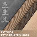 Outdoor Roller Shade 5' W x 6' L Cordless Patio Shades Roll Up Outdoors Blinds with UV Protection, Exterior Roller Shades Cloth for Porch Pergola, Walnut
