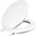 Mayfair Economy Soft Cushion Padded Toilet Seat, Round, White, 14.75"L x 9.25"W