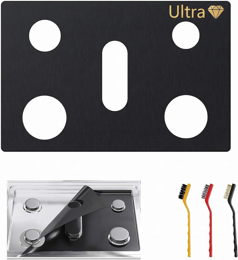 Stove Top Protector for Whirlpool Gas Range - 1 Pcs (Ultra Version)>0.6MM Thickened Reusable Spill Guard Liner, Only Compatible with WFG550S0HB/WFG550S0HW/WFG550S0HV/WFG550S0LW/WFG550S0LB/WFG550S0LV