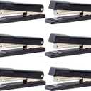 Bostitch Office Classic Metal Desktop Stapler, 20 Capacity, Dual Clinch, Opens for Tacking, Full-Strip, 6 Pack, Black