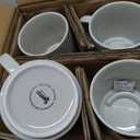 Sweese Stackable Coffee Mugs - 10 Oz Porcelain Cups for Specialty Coffee Drinks, Cappuccino, Cafe Mocha, Latte and tea, Set of 4, White Grey