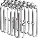 AmazerBath Shower Curtain Hooks Chrome Metal Shower Curtain Rings Rust Proof, Double Sided Shower Curtain Hooks for Shower Curtain Liner Smooth Shower Hooks Rings for Bathroom, Shower Rod Hook 12Pcs
