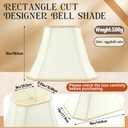Glooglitter Set of 2 Bell Lamp Shade 6.25" x 8" Top 11" x 16" Bottom 12" High (Spider) Rectangle Cut Square Replacement Vintage Silk Lampshade for Table Floor Living Room Bedroom (Eggshell)