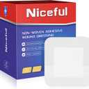 Niceful 50 Count Adhesive Gauze Island Dressing 4" x 4", Water-Resistant Wound Dressing, Sterile & Absorbent Medical Grade Dressing Pads First Aid Pads FSA Eligible