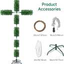 6ft Skinny Cross Christmas Tree with 33ft Plug-in String Lights(100 Bulbs) & White Silk Scarf & Crown of Thorns, Jesus Christ Catholic Cross Decor, Xmas Holiday Home Indoor Outdoor Decorations