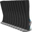 Compression Socks for Men & Women (2/4/6 Pairs) 20-30 mmHg Graduated Compression Knee High for Running, Athletic (XX-Large, (6 Pairs) Black With Egyptian Blue)