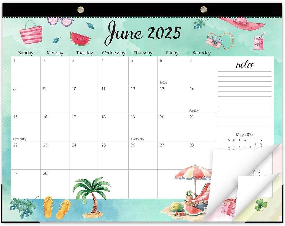 GuassLee Monthly Large Desk Calendar 2025-2026 - 19 Months 22" x 17" Calendar from Jun. 2025 to Dec. 2026, Large Monthly Planner with Holiday Watercolor Design for Office, School, Home Organizing, Pack Of 10