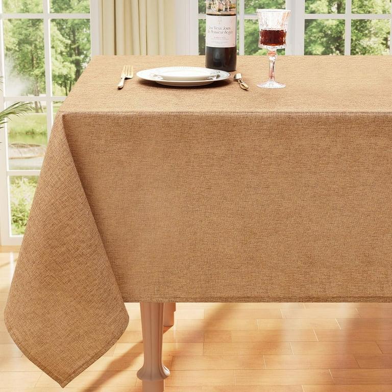Faux Linen Rectangle Tablecloth Waterproof 48x72 inch Table Cloth Stain and Wrinkle Resistant Washable, Decorative Fabric Table Cover for Dining, Kitchen, Wedding and Parties, Coffee