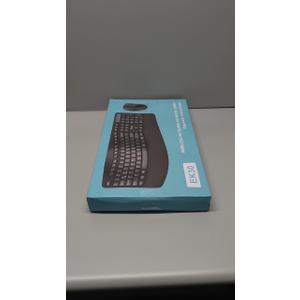 Wireless Keyboard and Mouse Combo,2.4G Full Size Wave Keys Ergonomic Keyboard with Wrist Rest for Natural Typing, 3 DPI Adjustable Ergonomic Silent Mouse for Computer/Laptop/Windows/Mac (Black)