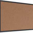 U Brands Cork Bulletin Board, 24'' x 36'', Black Wood Frame, 23" x 35"